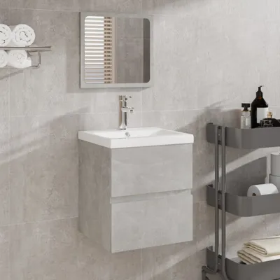 Obrázok produktu pre The Living Store Vanity unit s umývadlom a zrkadlom concrete grey