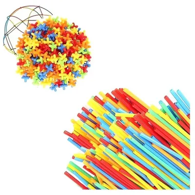 Image de Kruzzel 22408 Kit de construction créatif - construction avec des pailles, 408 pièces