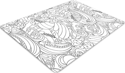Produktbild von Stuhlunterlage Bürostuhlunterlage 120 cm x 90 cm Bodenmatte Bürostuhlunterlage - Doodle-Muster