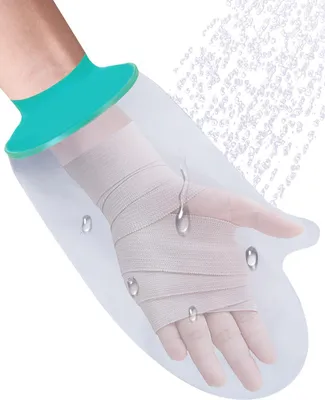 Produktbild von Duschschutz Hand, Fingerschutz bei Verletzung, Gipsschutz Wasserdicht Hand, Handabdeckung für die Dusche Nach der Operation, Weiche, Bequeme Gipsschoner für Handgelenk, Finger