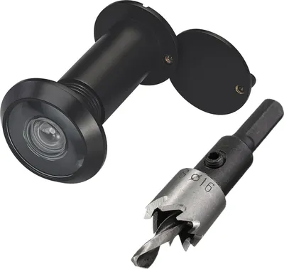 Produktbild von 220-Grad-Türspion aus massives Messing für 3,5 cm bis 5,5 cm für Zuhause, Büro, Hotel, Farbe: Schwarz