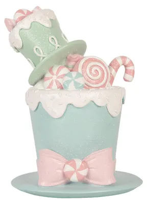 Produktbild von Clayre & Eef Dekorationsfigur Hut 17x16x22 cm Grün Kunststoff