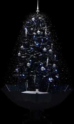 Produktbild von “2026 Modern“ Schneiender Weihnachtsbaum mit Schirmfuß Schwarz 170cm PVC - Designermöbel 220067 - Künstliche Weihnachtsbäume