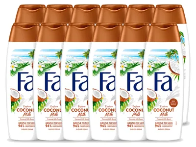 Produktbild von 12 x Fa Douchegel Coconut Milk - hydratierend und pflegend - 250 ml - Vorteilspackung - 12 Stücke