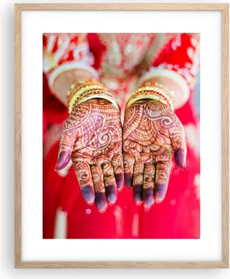 Produktbild von Gerahmtes Poster - Rahmen in heller Eiche - Hände orientalisch Muster - 40x50 cm - Wand Bild - Wanddeko - Wandbilder - Kunstposter - Wandposter - Bilderrahmen - Bilder - Kunstdruck - P2NPA40x50-4848