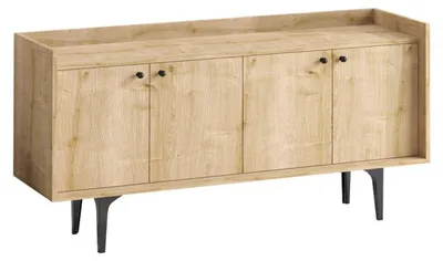 Image de Console en bois MDF mélaminéReproduction chêne saphir - 150 x 80 x 40 cm