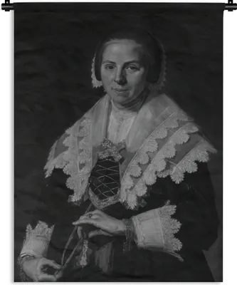 Produktbild von MuchoWow® Wandteppich Wandbehang Bildnis einer Frau - Frans Hals 120x160 cm Tapisserie Dekoration Wandtuch - Wohnzimmer - Moderne