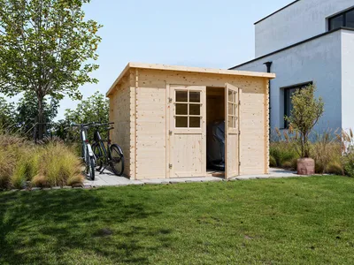 Produktbild von Gartenhaus Blockbohlenhaus CA2974 28 mm naturbelassen