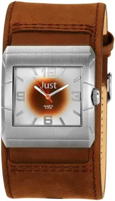 Produktbild von Just Herren Uhr 48-S2566-SL-BR Unterlege-Armband Leder