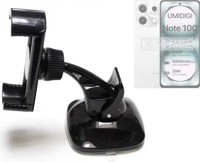 Produktbild von K-S-Trade kompakte Handy-Halterung Windschutzscheibe kompatibel mit UMIDIGI Note 100 5G Armaturenbrett schwarz Autohalterung KFZ Halter