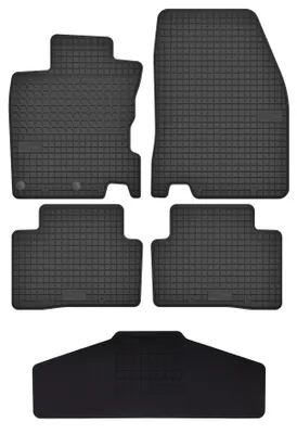 Produktbild von Gummi-Fußmatten + Tunnel für Nissan Qashqai II J11 2013-2021 (Crossover) – 5-tlg, Schwarz, passgenau – Wielganizator SolidTread