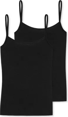 Produktbild von Schiesser Damen 2 er Pack Spaghettitop Gr. 44 schwarz