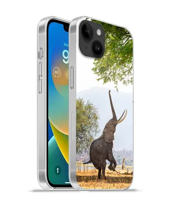 Produktbild von MuchoWow® Handyhülle Schutzhülle Hülle für Apple iPhone 14 Plus - Soft case Elefant - Baum - Blätter Silikon Softcase Handy Hülle - Abbildung