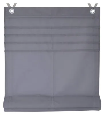 Produktbild von Deco4Me Raffrollo mit Ösen ohne Bohren – Ösenrollo inkl. Fensterhaken, Motiv Classic – 45 x 140 cm, Grau