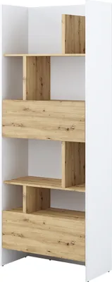 Produktbild von MEBLINI Schrank für Schrankbett Bed Concept - Hochschrank mit Regalen, Fächern und Schublade - BC-22 - Weiß/Artisan Eiche