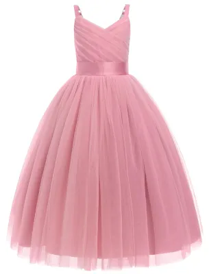 Produktbild von IDOPIP La Fille des Fleurs Prinzessin Langes Plissée Kleid Hochzeit Blumenmädche