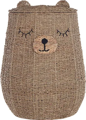 Produktbild von BELIANI Aufbewahrungskorb Natur aus Seegras Bärenform 68 cm Spielzeugkorb für Kinderzimmer