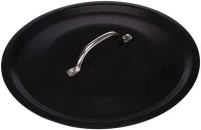Deckel Aluminium mit Edelstahlbrücke schwarz 28 cm
