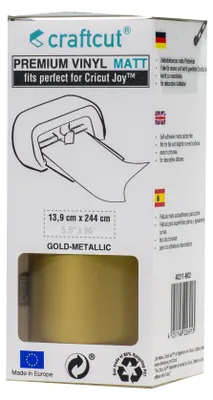 Produktbild von craftcut® Premium Plotterfolie matt 02 GOLD-METALLIC 13,9 x 244 cm