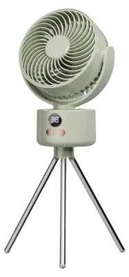Produktbild von Zimilo Akku Zirkulationsventilator mit Stativ, bürstenloser Motor, 3 Windstufen, Schwenkfunktion, Type C, klappbar, für Camping und Zuhause, Grün