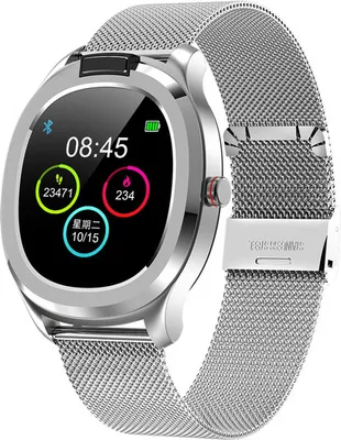 Produktbild von Kunststoff Smart Armband Uhr Körper Temperatur Erkennung Herz Rate Blutdruck IP68 wasserdicht Silberstahl