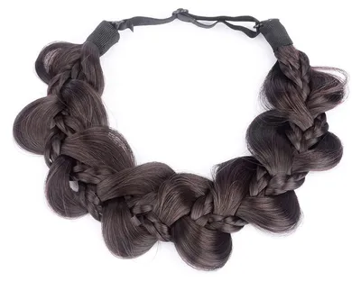 Imagen del producto de Diadema trenzada de pelo sintético (color castaño)