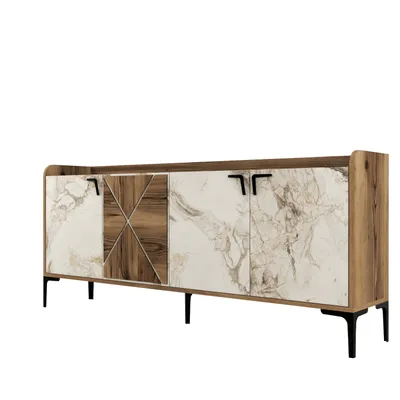Produktbild von Skye Decor, Venedik - Walnut, White Marble, Wohnzimmerschränke, Nussbaum, 180 x 78 x 35 cm