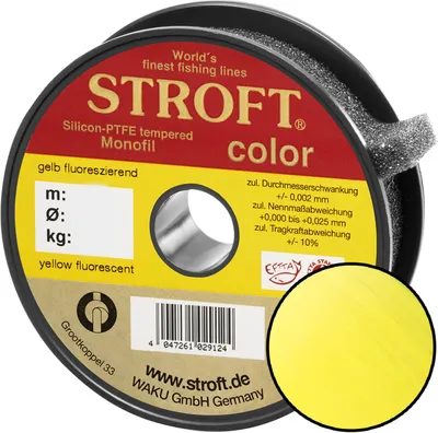 Produktbild von STROFT Color Monofile Angelschnur Gelb Fluo 0,30mm 7,7kg 300m