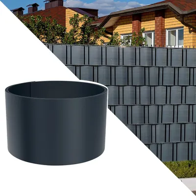 Obrázok produktu pre JOIEYOU Pásy na ochranu súkromia Pevná PVC fólia na ochranu súkromia 2,5 m x 19 cm, nepriehľadná fólia na ochranu súkromia proti UV žiareniu, pre dvojitý plot z plotov záhradný plot (antracit)