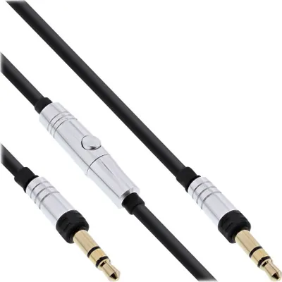 Produktbild von InLine® Audio Klinkenkabel 3,5mm St/St m. Mikro, schwarz-silber 1,3m