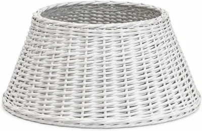 Image de Ornement pour sapin de Noël, en rotin tressé blanc, diamètre 56 cm, pour support de sapin
