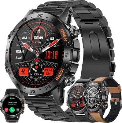 Produktbild von Smartwatch Herren mit Telefonfunktion, 1.39" HD Sportuhr mit Bluetooth Anrufe mit Herzfrequenzmonitor Schlafmonitor Schrittzähler, IP68 Android IOS