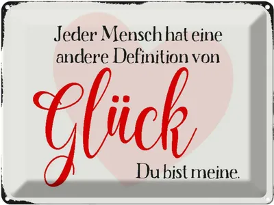 Produktbild von vianmo Blechschild 30x40 cm jeder Mensch Glück du bist meine Spruch Zitat