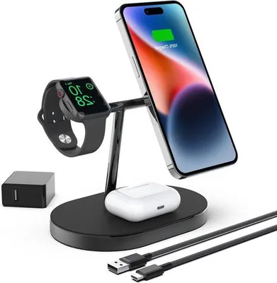 Immagine prodotto di Stazione di ricarica wireless 3 in 1 per iPhone, Apple Watch e AirPods