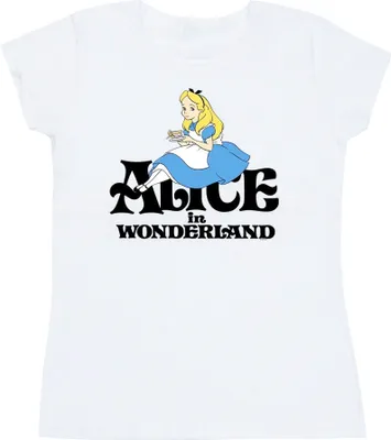 Produktbild von Disney - "Alice In Wonderland Tea Drinker" T-Shirt für Damen BI7117 (XXL) (Weiß)