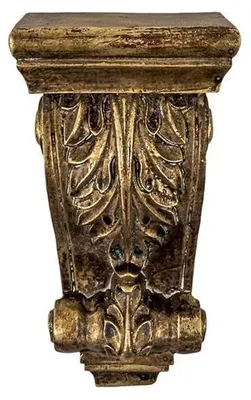 Mensula aus Kunstharz, goldfarben, 9 x 6 x 17 cm