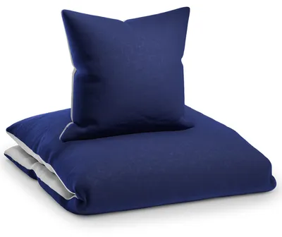 Produktbild von sleepwise Bettwäsche 200x200 Sommer Bettwäsche 3tlg- , Traumhaft Weich, Atmungsaktiv, Bügelfrei & Knitterfrei - Bettbezug Set aus weicher Mikrofaser mit 65x65cm Kissenbezüge, Blau/ Grau
