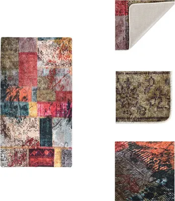 Produktbild von vidaXL Teppich Waschbar Patchwork 190x300 cm Mehrfarbig Rutschfest -  Teppiche