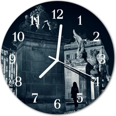 Produktbild von Glasuhr Wanduhr Küchenuhr Echt-Glas 30fi cm Hradschin schwarz