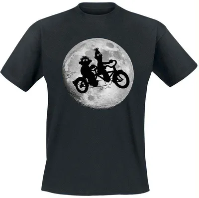 Produktbild von Sesame Street T-Shirt Herren Ernie und Bert - Moonlight Bikers schwarz L