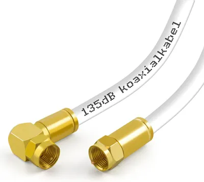 Produktbild von Koaxkabel gewinkelt 90° - F-Stecker gerade 135 dB UHD 4K HD Receiver PVR Ready