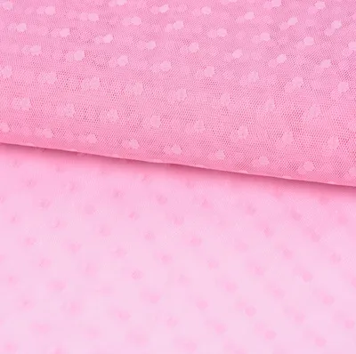 Produktbild von Tüllstoff Meterware weich Brauttüll Punkte rosa 1,60m