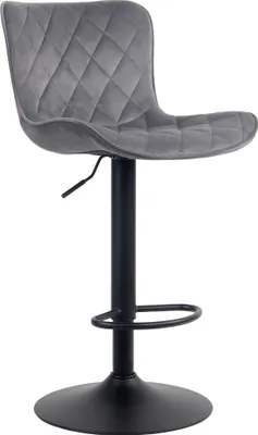 Produktbild von CLP Barhocker Emma höhenverstellbar und 360 drehbar dunkelgrau Material Samt