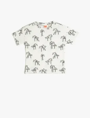 Immagine prodotto di T-shirt a maniche corte da bambino Koton, girocollo, in cotone, con stampa