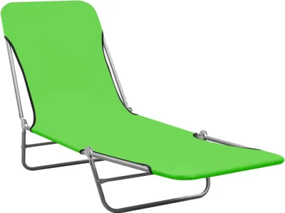 Produktbild von vidaXL Klappbare Sonnenliegen 2 Stk. Stahl und Stoff Grün