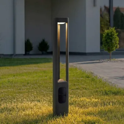 Produktbild von Lucande LED-Wegeleuchte Pirron, Höhe 80 cm, Steckdose, IP54