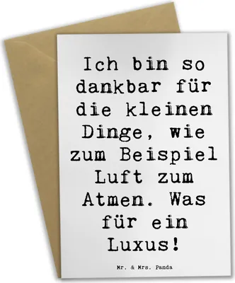 Produktbild von Mr. & Mrs. Panda babykarte Spruch Dankbarkeit für kleine Dinge - Weiß - Geschenk, einladungskarten, einfache, Wunder, Motivation, weihnachtskarten, Klappkarte, Grußkarten