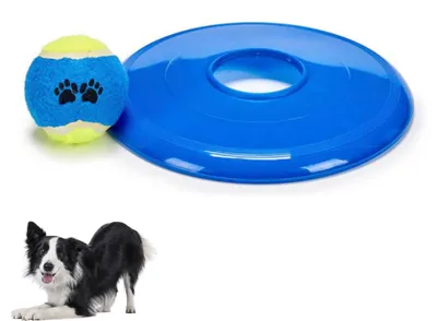 Obrázek produktu pro PARENCE. Hračky pro psy: Frisbee s míčkem – frisbee + míč – hra pro venku, vhodn