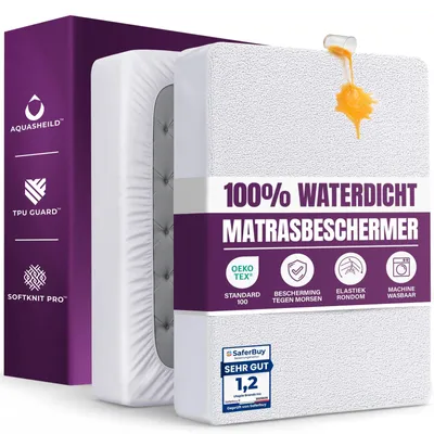 Productafbeelding van Matrasbeschermer waterdicht - 180 x 200 cm - Badstof - Hoogte tot 30 cm
