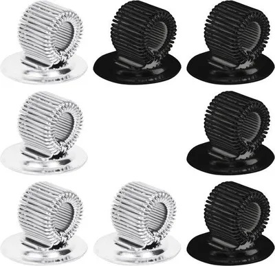 Produktbild von 8-teilige magnetische Stifthalter aus rostfreiem Stahl - selbstklebender Stiftdispenser - für Büros und Schüler - silberner Finish.